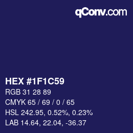 Color code: HEX #1F1C59 | qconv.com