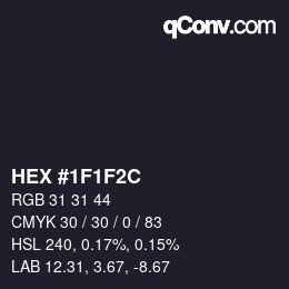 Color code: HEX #1F1F2C | qconv.com