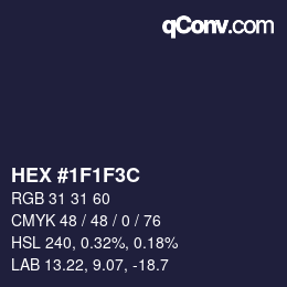 Color code: HEX #1F1F3C | qconv.com