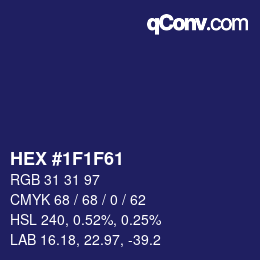 Color code: HEX #1F1F61 | qconv.com