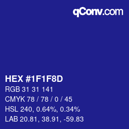 Color code: HEX #1F1F8D | qconv.com