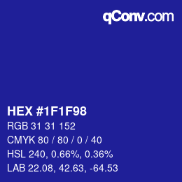 カラーコード: HEX #1F1F98 | qconv.com