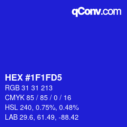 Color code: HEX #1F1FD5 | qconv.com