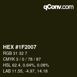 Color code: HEX #1F2007 | qconv.com