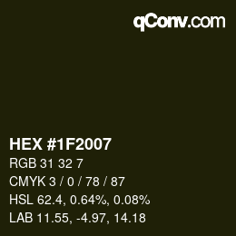 Color code: HEX #1F2007 | qconv.com