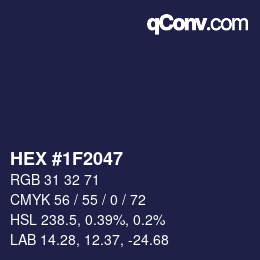 Color code: HEX #1F2047 | qconv.com