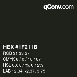 Color code: HEX #1F211B | qconv.com