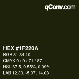 カラーコード: HEX #1F220A | qconv.com