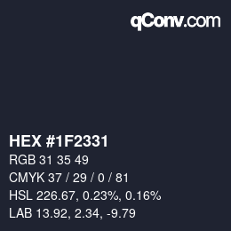 カラーコード: HEX #1F2331 | qconv.com