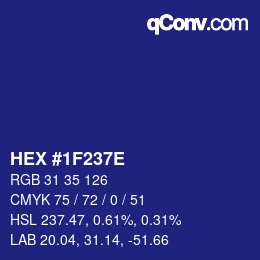 Color code: HEX #1F237E | qconv.com
