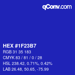 カラーコード: HEX #1F23B7 | qconv.com