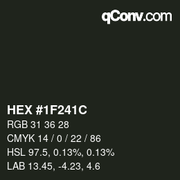 Color code: HEX #1F241C | qconv.com
