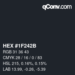 Color code: HEX #1F242B | qconv.com