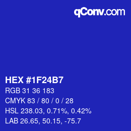 Color code: HEX #1F24B7 | qconv.com