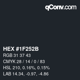 Color code: HEX #1F252B | qconv.com