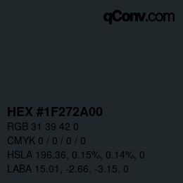 Color code: HEX #1F272A00 | qconv.com