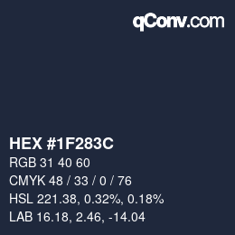 Color code: HEX #1F283C | qconv.com