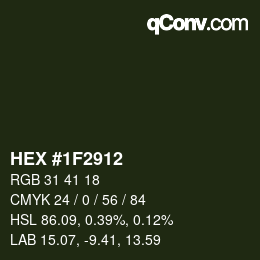 カラーコード: HEX #1F2912 | qconv.com