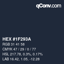 Color code: HEX #1F293A | qconv.com