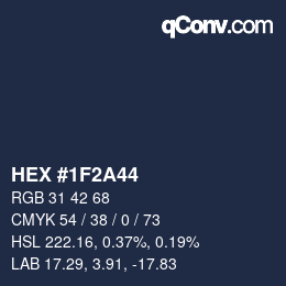 カラーコード: HEX #1F2A44 | qconv.com