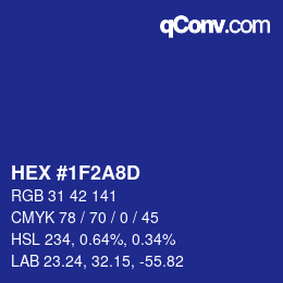 カラーコード: HEX #1F2A8D | qconv.com