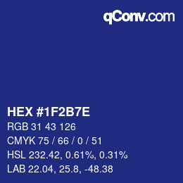 Color code: HEX #1F2B7E | qconv.com