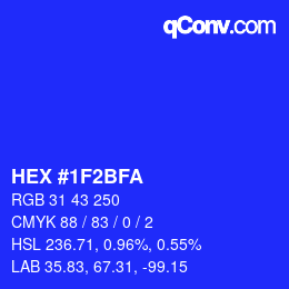 Color code: HEX #1F2BFA | qconv.com