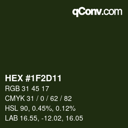 Color code: HEX #1F2D11 | qconv.com