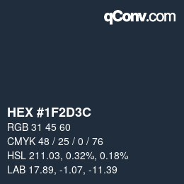 Color code: HEX #1F2D3C | qconv.com
