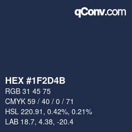 Color code: HEX #1F2D4B | qconv.com