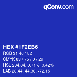 Color code: HEX #1F2EB6 | qconv.com
