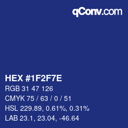 Color code: HEX #1F2F7E | qconv.com