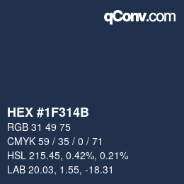 Color code: HEX #1F314B | qconv.com