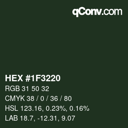 Color code: HEX #1F3220 | qconv.com