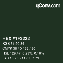 Color code: HEX #1F3222 | qconv.com