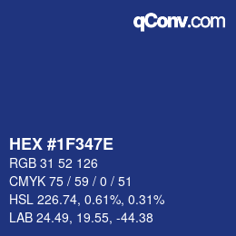 Color code: HEX #1F347E | qconv.com