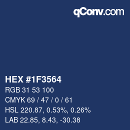 Color code: HEX #1F3564 | qconv.com