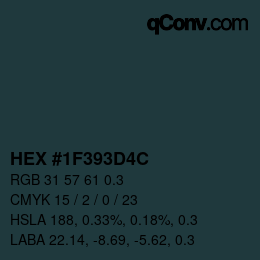 カラーコード: HEX #1F393D4C | qconv.com