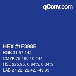 Color code: HEX #1F398E | qconv.com