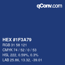 Color code: HEX #1F3A79 | qconv.com