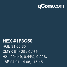 Color code: HEX #1F3C50 | qconv.com