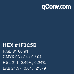 Color code: HEX #1F3C5B | qconv.com