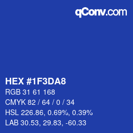 Color code: HEX #1F3DA8 | qconv.com