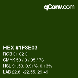 Color code: HEX #1F3E03 | qconv.com