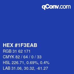 Color code: HEX #1F3EAB | qconv.com