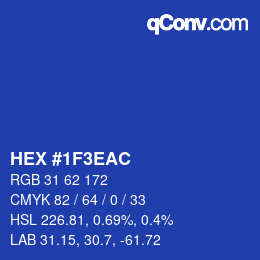 Color code: HEX #1F3EAC | qconv.com