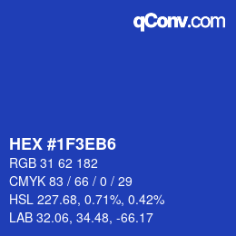 カラーコード: HEX #1F3EB6 | qconv.com