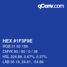 Color code: HEX #1F3F9E | qconv.com
