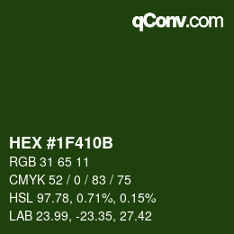 Color code: HEX #1F410B | qconv.com