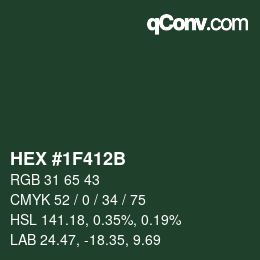 Color code: HEX #1F412B | qconv.com